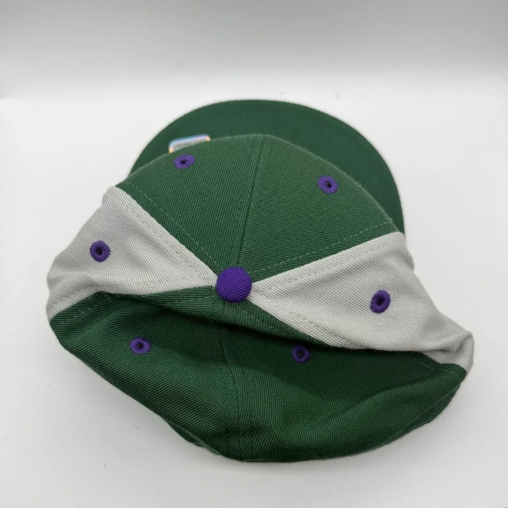 Reebok Milwaukee Bucks NBA Hat Mens 7 5/8 Green Purple Multi Team Fitted Cap